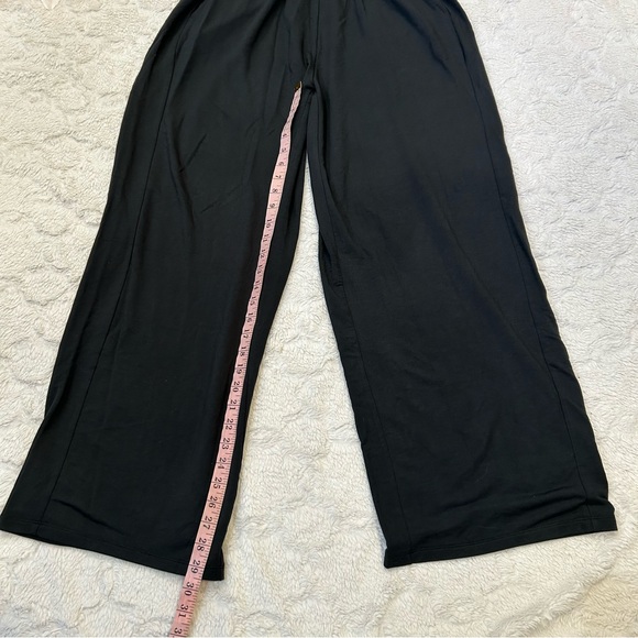 Quince - EUC Black French Terry Modal Wide Leg Palazzo Trouser Pants - Large L - Picture 4 of 9